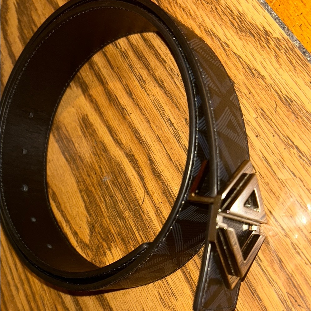 Black Belt Bag with Leather Material and Textured Surface